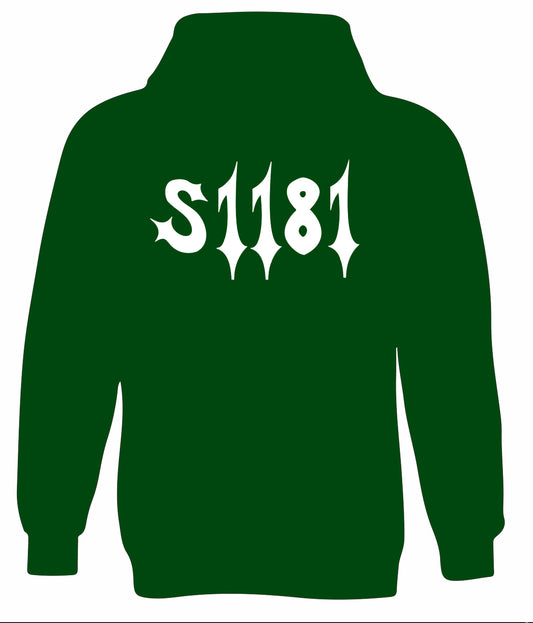 White/Green S1181 Hoodie