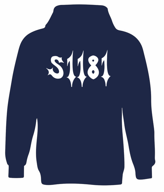 White/Navy S1181 Hoodie