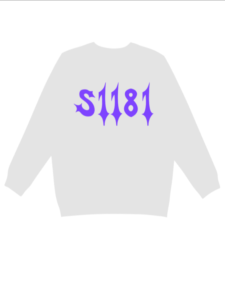 Purple/White S1181 Reflective Crew